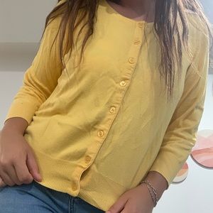 Yellow cardigan